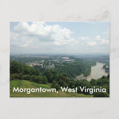Aerial View of Morgantown WV Mon River Postcards