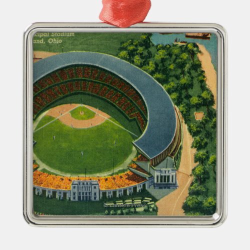 Aerial View of Municipal StadiumCleveland OH Metal Ornament