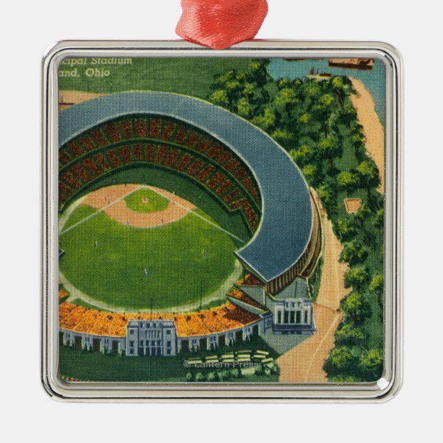 Aerial View of Municipal StadiumCleveland, OH Metal Ornament (Front)