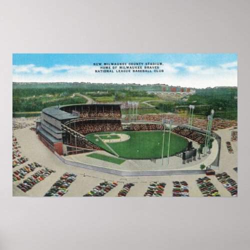 Aerial View of New Milwaukee County Stadium Poster