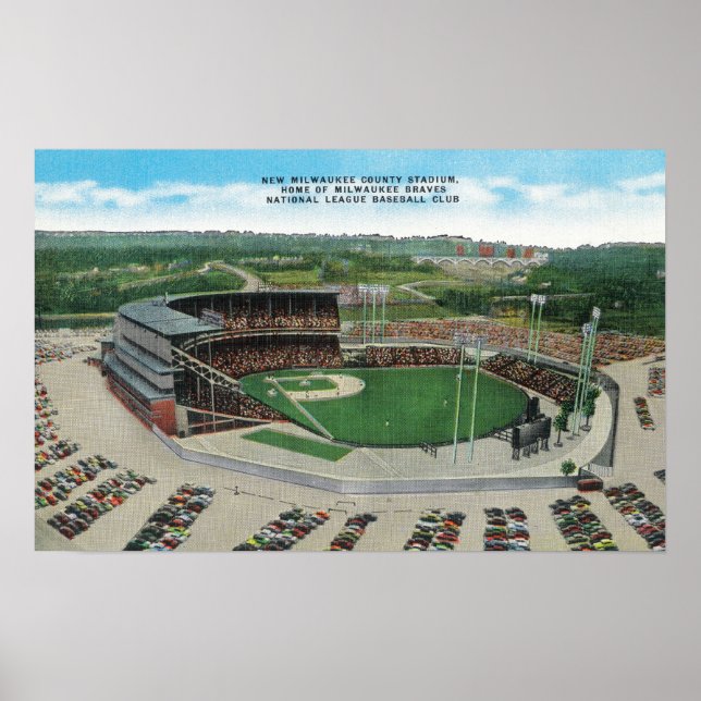 Aerial View of New Milwaukee County Stadium Poster (Front)