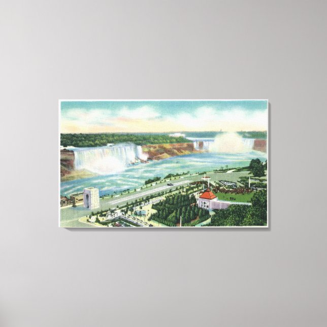 Aerial View of Oakes Garden Theatre and Falls Canvas Print (Front)