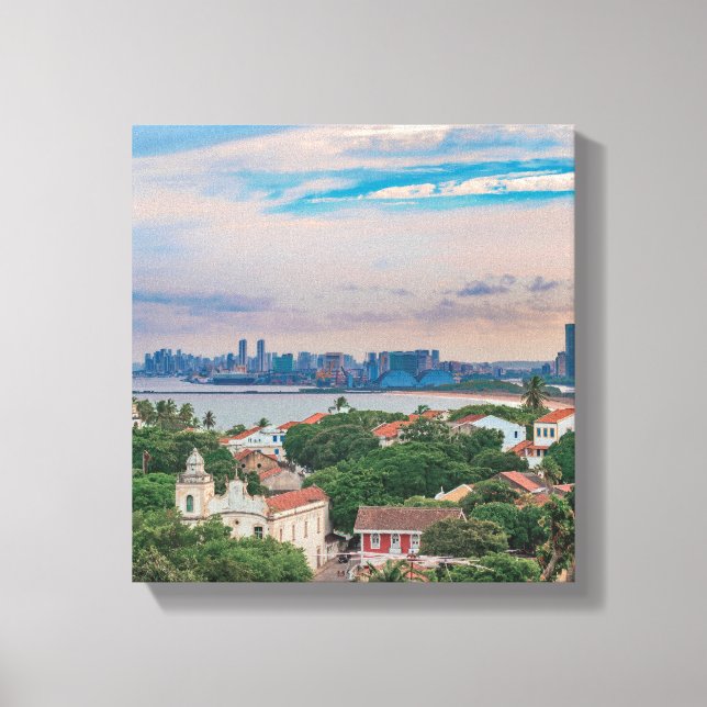 Aerial View of Olinda and Recife Pernambuco Brazil Canvas Print (Front)