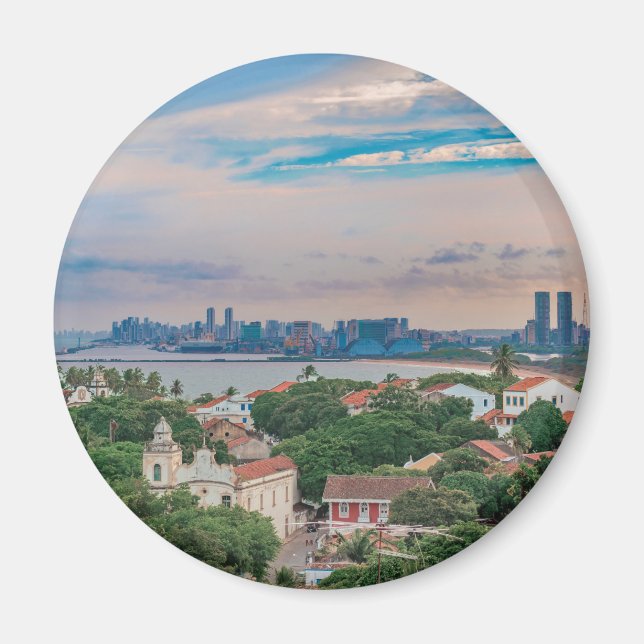 Aerial View of Olinda and Recife Pernambuco Brazil Magnet (Front)