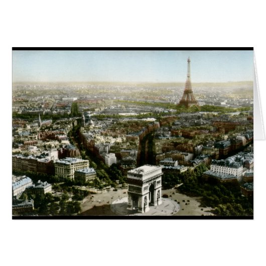 Aerial View of Paris, France Vintage Cards (Front Horizontal)