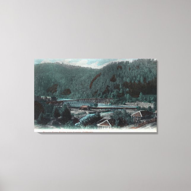 Aerial View of Parrott Ferry BridgeSonora, CA Canvas Print (Front)