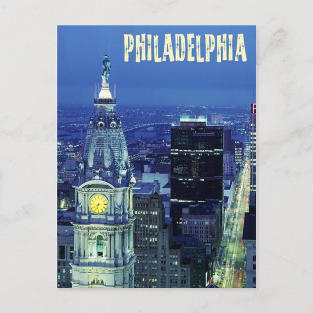 Aerial view of Philadelphia with City Hall Postcard (Front)
