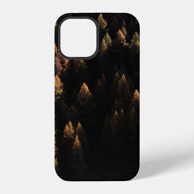 Aerial view of pine trees iphone case (Back)