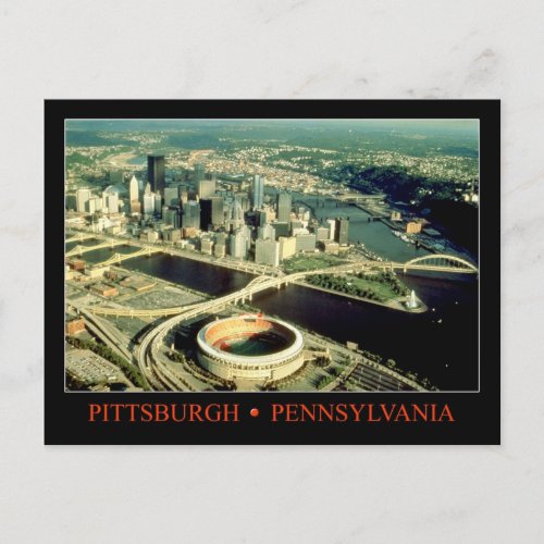 Aerial view of Pittsburgh Pennsylvania Postcard