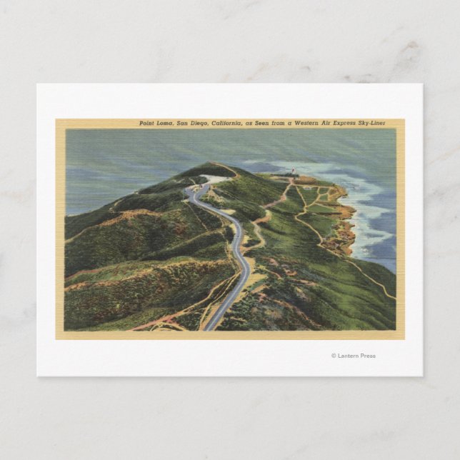 Aerial View of Point Loma Postcard (Front)