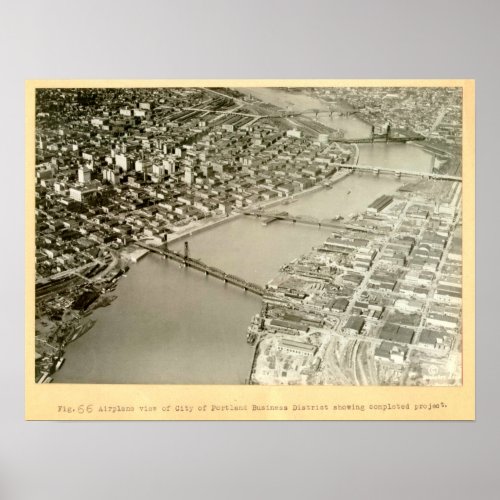 Aerial View of Portland OR _ 1922 Poster