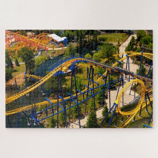 Aerial view of Roller Coasters Jigsaw Puzzle
