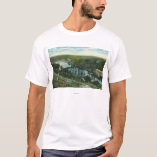 Aerial View of Rondout Creek and Wilbur Bridge T-Shirt