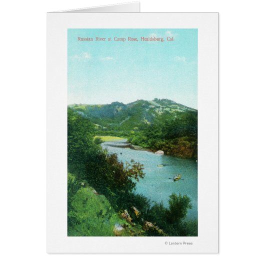 Aerial View of Russian River at Camp Rose Cards (Front)