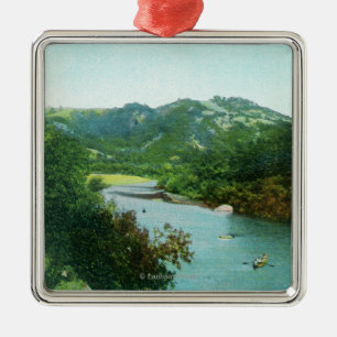 Aerial View of Russian River at Camp Rose Metal Ornament