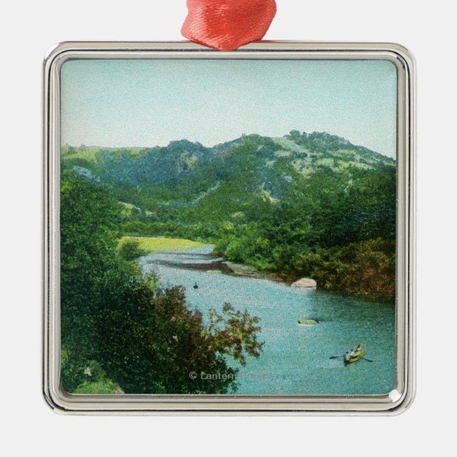 Aerial View of Russian River at Camp Rose Metal Ornament (Front)