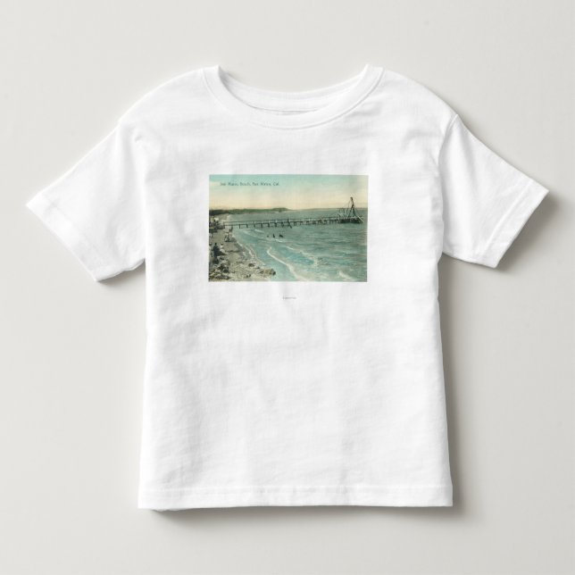 Aerial View of San Mateo Beach and Pier Toddler T-shirt (Front)