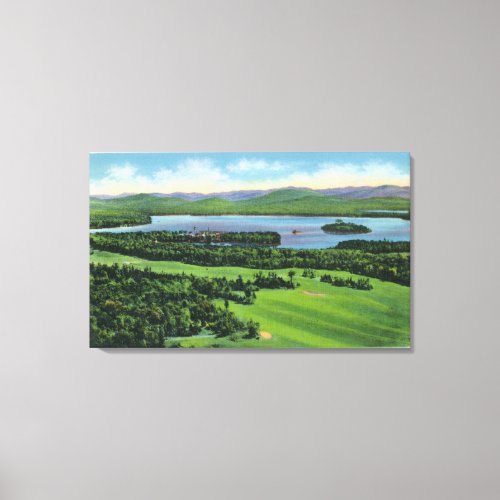 Aerial View of Saranac Inn Golf Course  Canvas Print