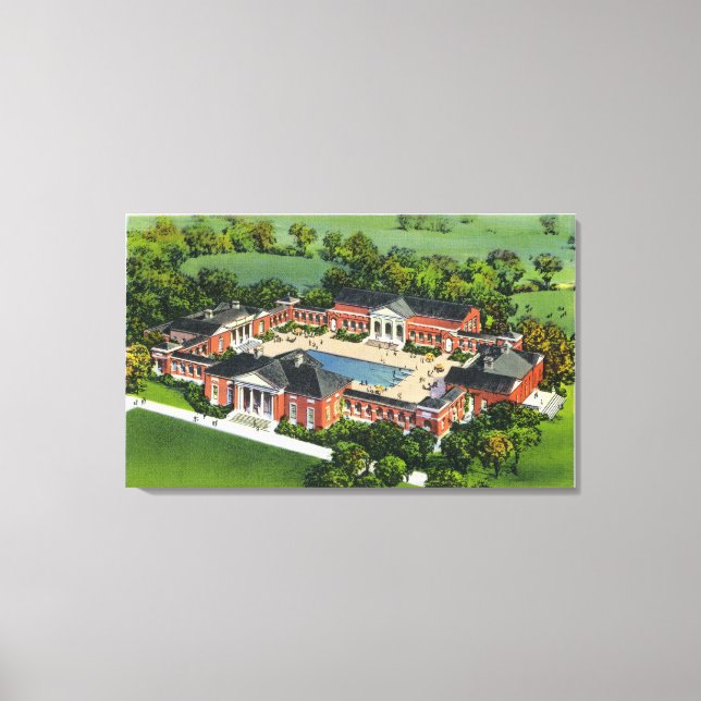 Aerial View of Saratoga Spa Recreation Center Canvas Print (Front)