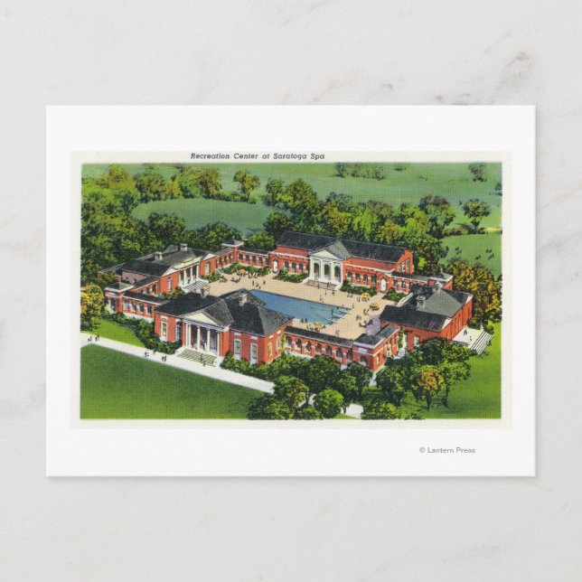 Aerial View of Saratoga Spa Recreation Center Postcard (Front)