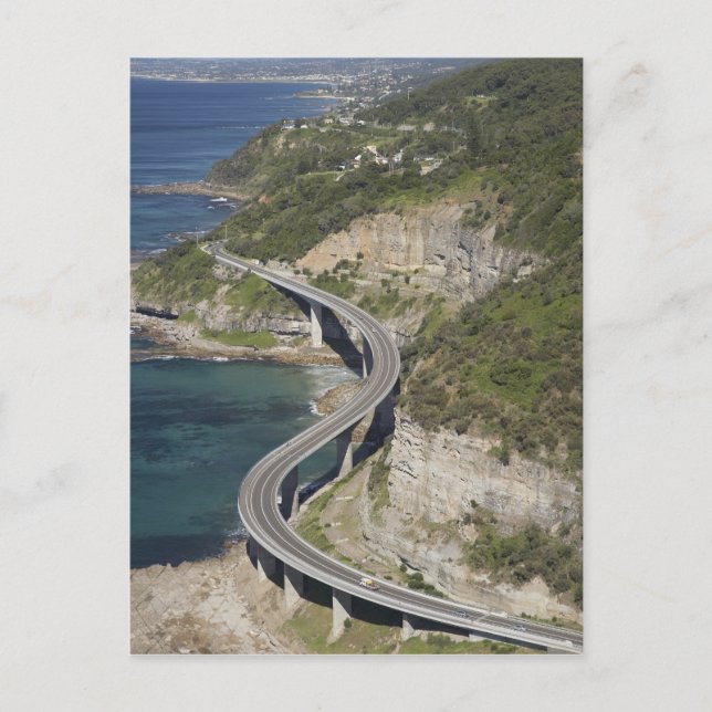 Aerial view of Sea Cliff Bridge near Wollongong, Postcard (Front)