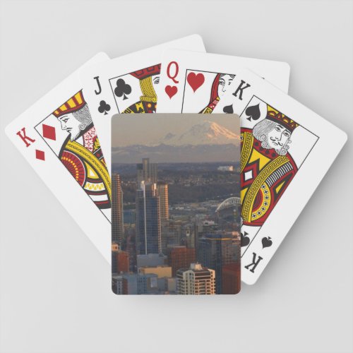 Aerial view of Seattle city skyline 2 Poker Cards