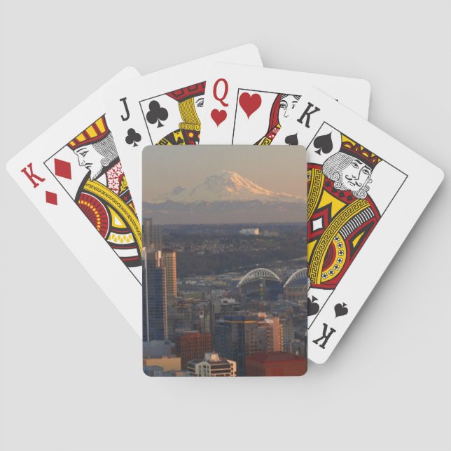 Aerial view of Seattle city skyline 2 Poker Cards (Back)