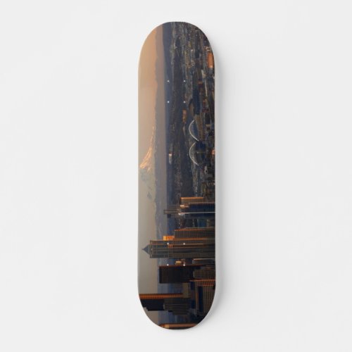 Aerial view of Seattle city skyline 2 Skateboard Deck