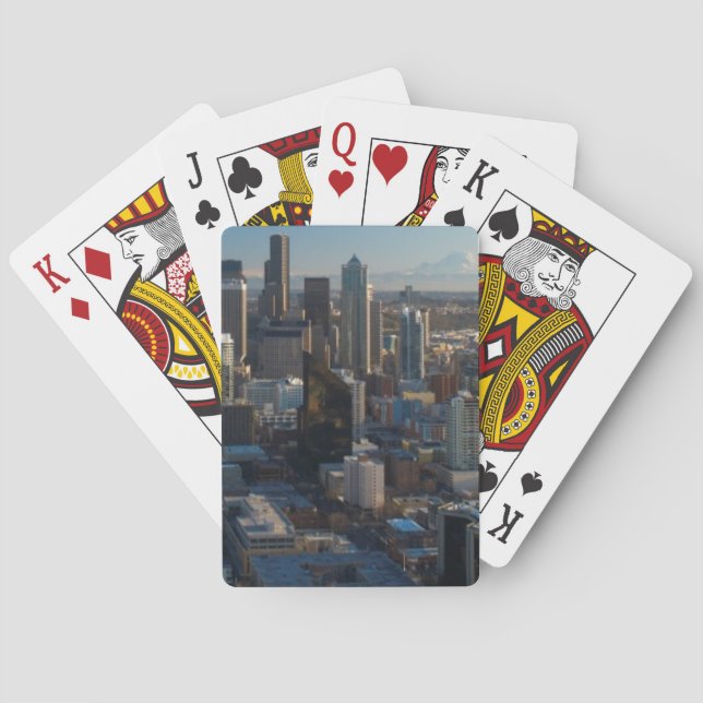 Aerial view of Seattle city skyline Poker Cards (Back)