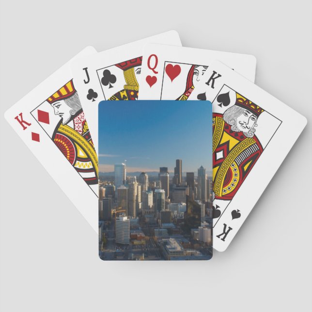 Aerial view of Seattle city skyline Poker Cards (Back)