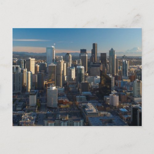 Aerial view of Seattle city skyline Postcard