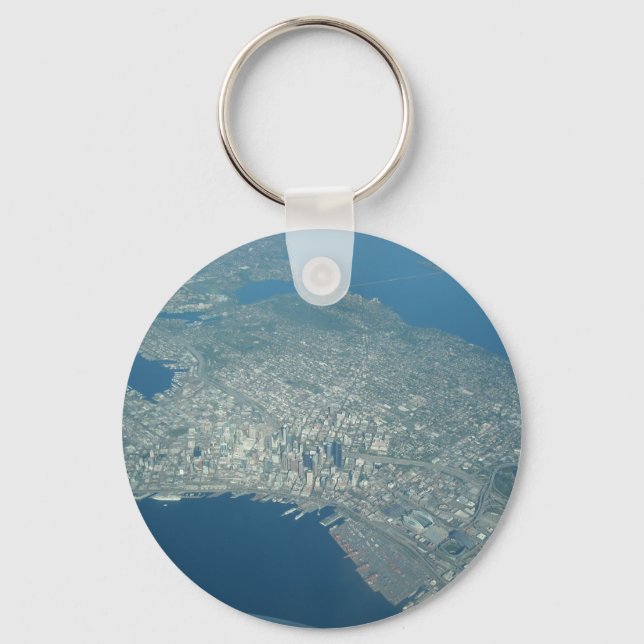 Aerial view of Seattle Keychain (Front)