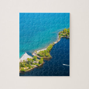 Aerial view of Sodus Bay and Lake Ontario Jigsaw Puzzle