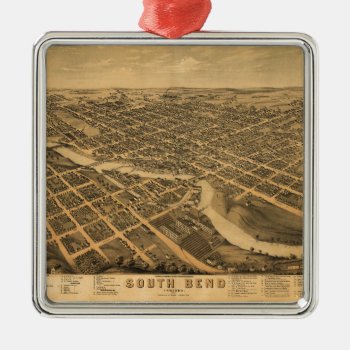 Aerial View Of South Bend  Indiana (1874) Metal Ornament by TheArts at Zazzle