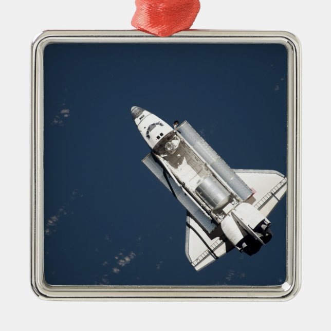 Aerial view of Space Shuttle Discovery 2 Metal Ornament (Front)
