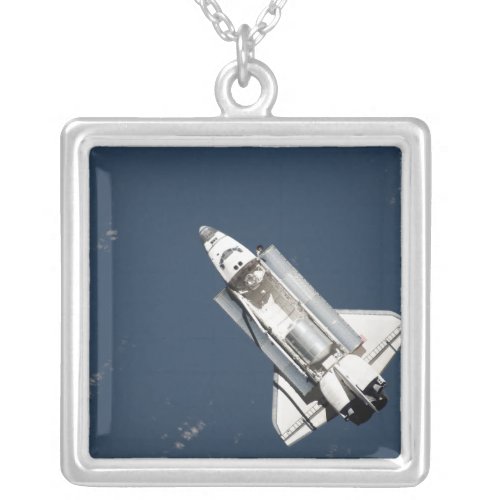 Aerial view of Space Shuttle Discovery 2 Silver Plated Necklace