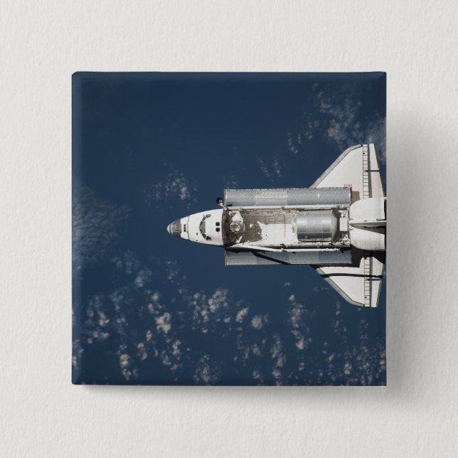 Aerial view of Space Shuttle Discovery 3 Button (Front)