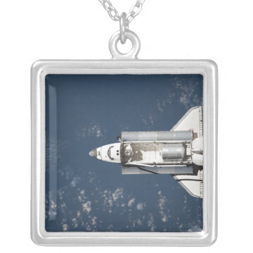 Aerial view of Space Shuttle Discovery 3 Silver Plated Necklace