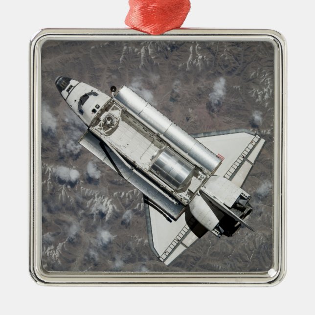 Aerial view of Space Shuttle Discovery Metal Ornament (Front)