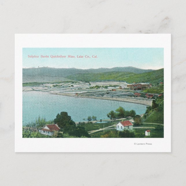 Aerial View of Sulphur Banks Quicksilver Mine Postcard (Front)