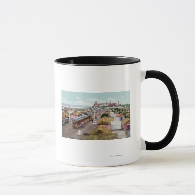 Aerial View of Tent CityCoronado Beach, CA Mug (Right)