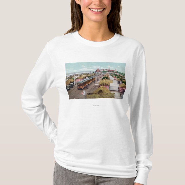 Aerial View of Tent CityCoronado Beach, CA T-Shirt (Front)