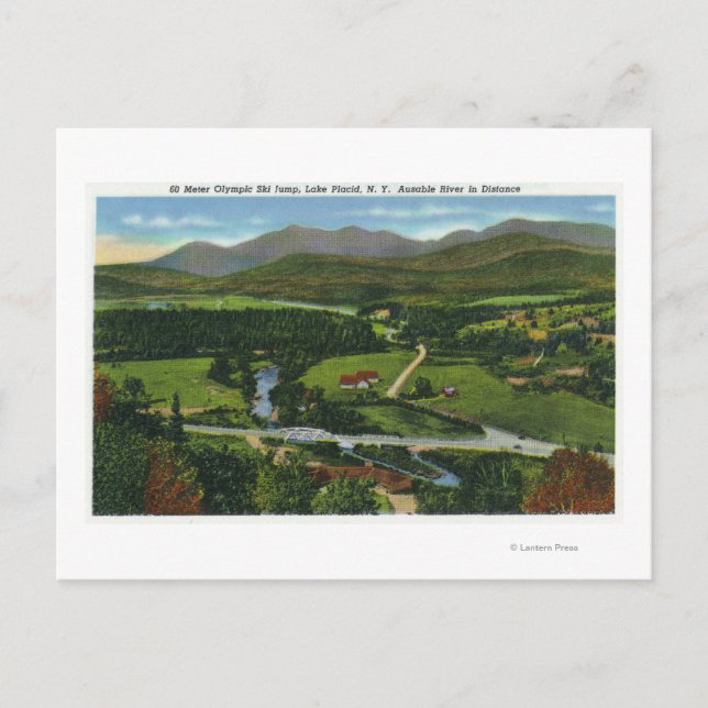 Aerial View of the 60 Meter Olympic Ski Jump Postcard (Front)