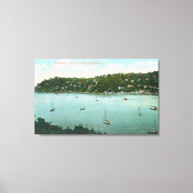 Aerial View of the BayBelvedere, CA Canvas Print (Front)