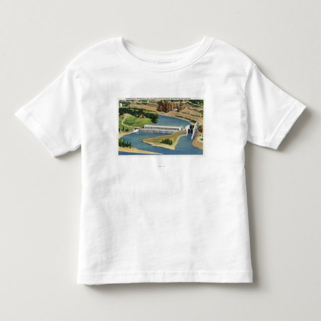 Aerial View of the Bonneville Dam Power Plant Toddler T-shirt (Front)