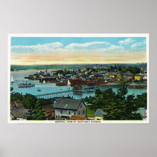 Aerial View of the Boothbay Harbor Poster (Front)