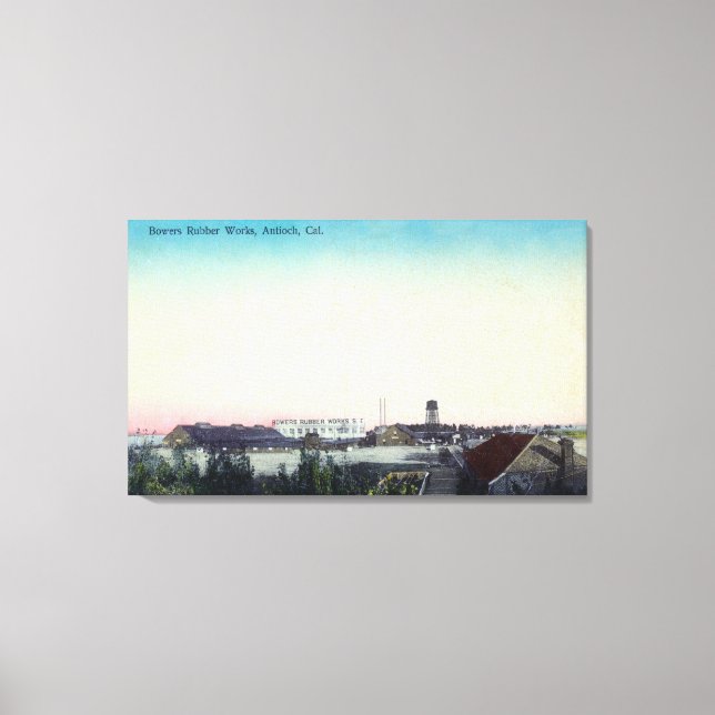 Aerial View of the Bowers Rubber Works Canvas Print (Front)