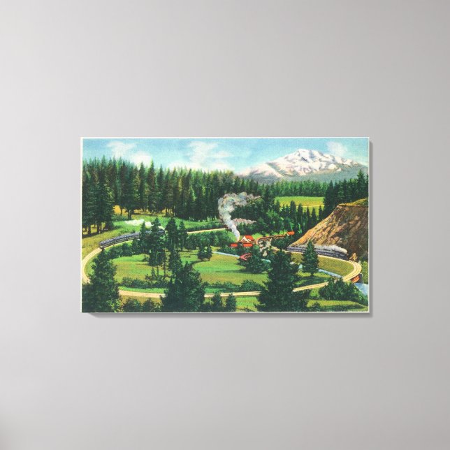 Aerial View of the Cantara Loop, Sacramento Canvas Print (Front)