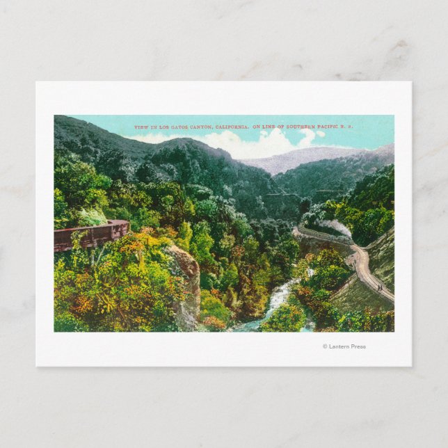 Aerial View of the Canyon, Southern Pacific Trai Postcard (Front)