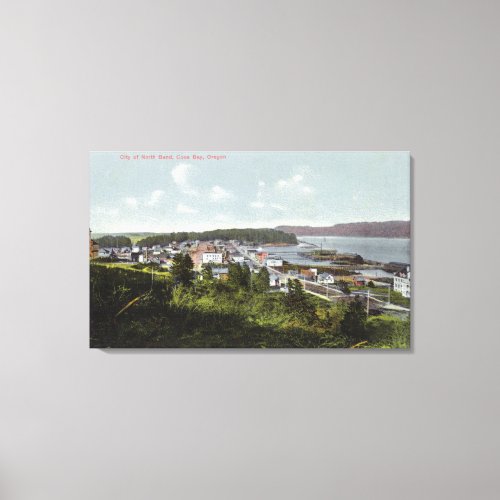 Aerial View of the City and Coos Bay Canvas Print